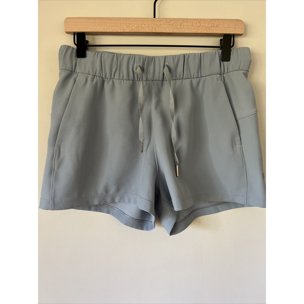 Lululemon Size 6 On The Fly Shorts 2.5 Woven Blue Pockets Drawstring